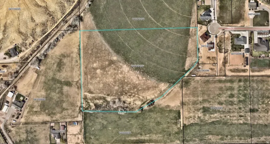 Aerial Property Map. Displaying the property's boundaries and surrounding land parcels