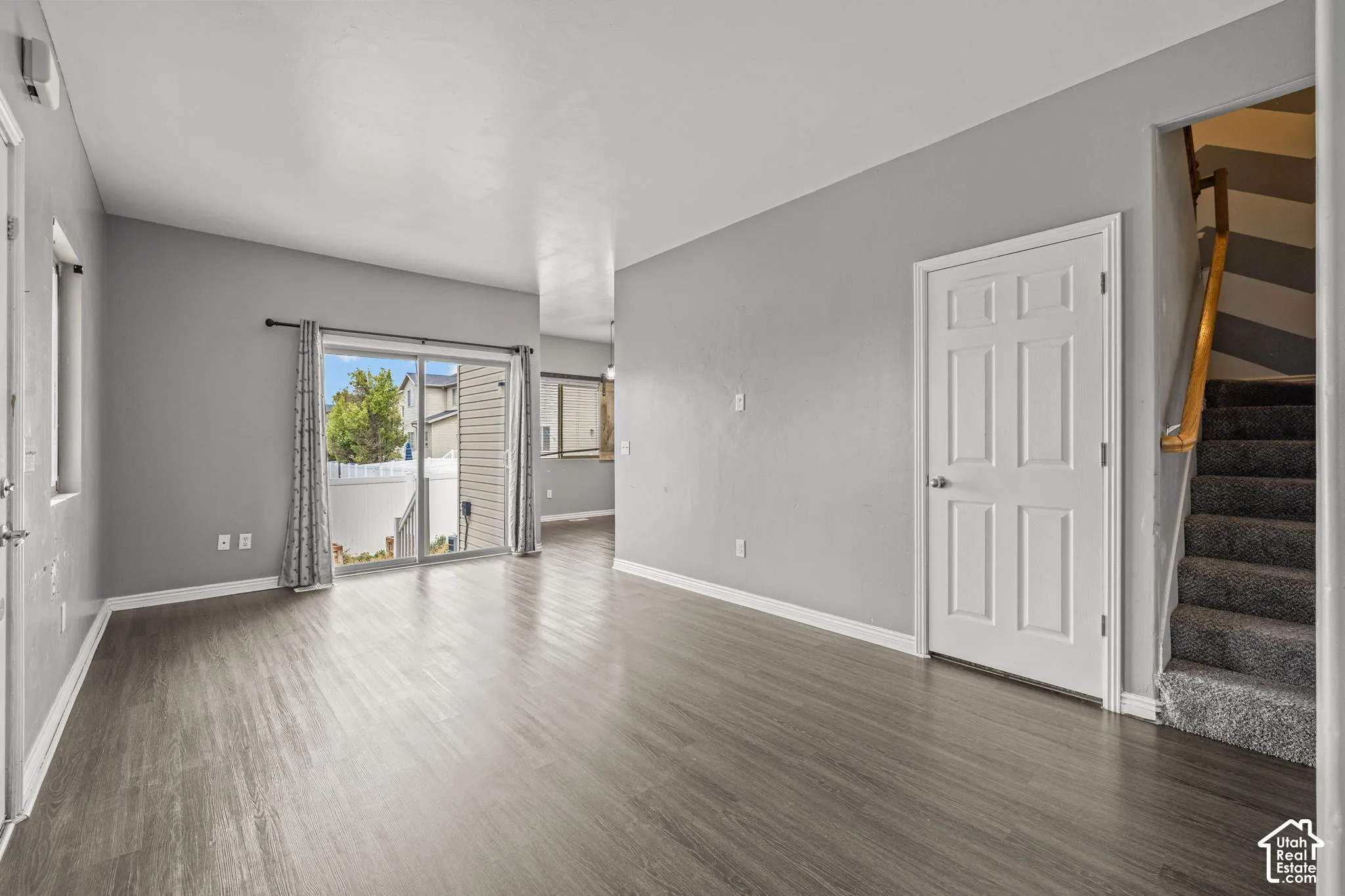 Wood-finish flooring throughout the main level