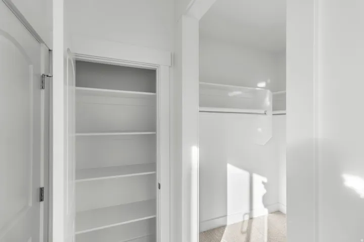 Built-in shelving units with multiple storage levels