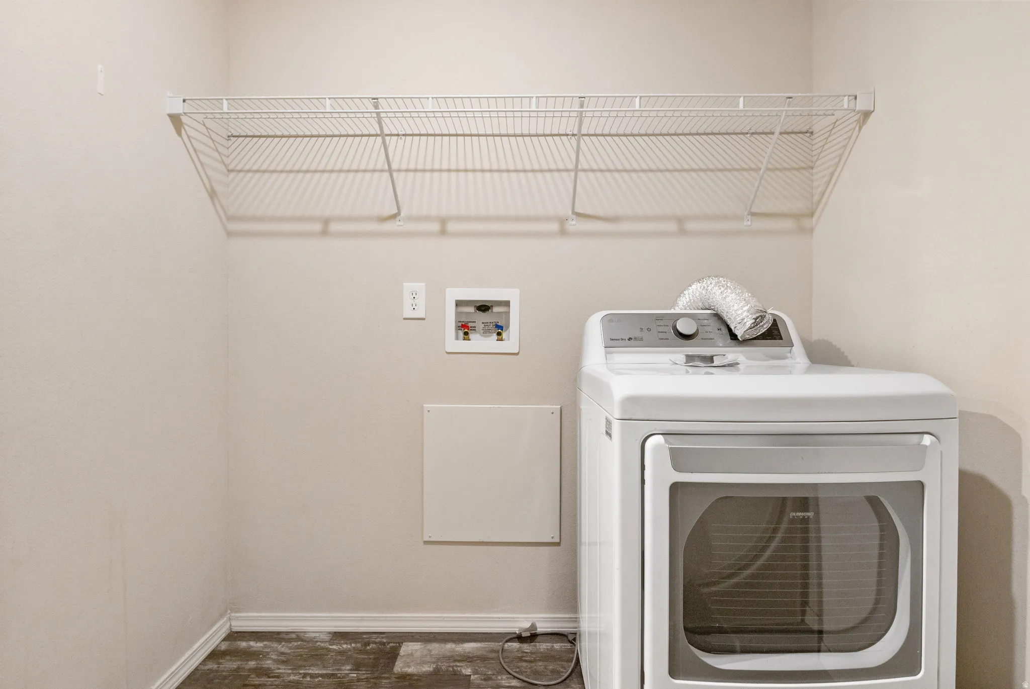 Wire shelving with white finish