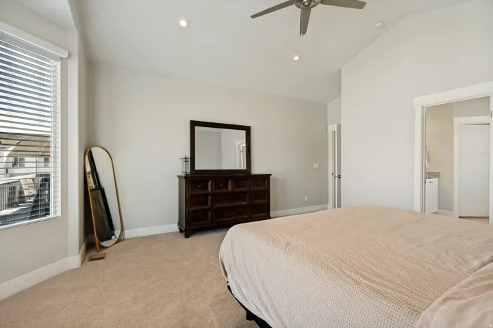 Carpeted flooring with recessed lighting