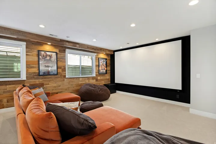 Large projection screen for immersive viewing