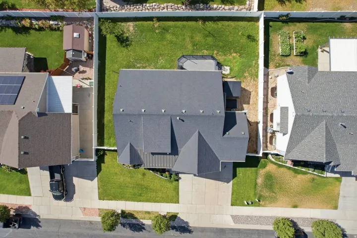 Asphalt shingle roof with multiple gables