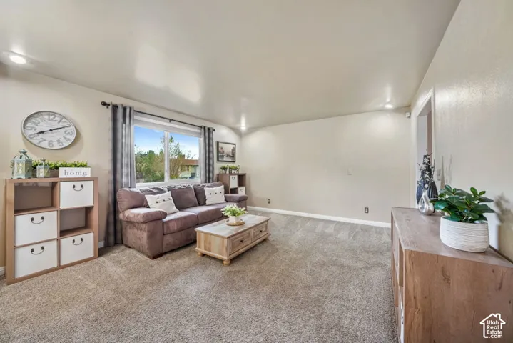 Wall-to-wall carpeting and neutral wall tones
