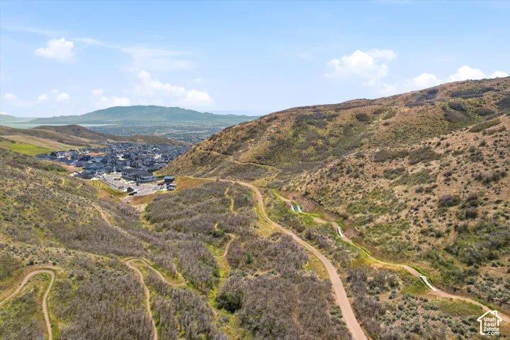 Mountain biking trails above the community