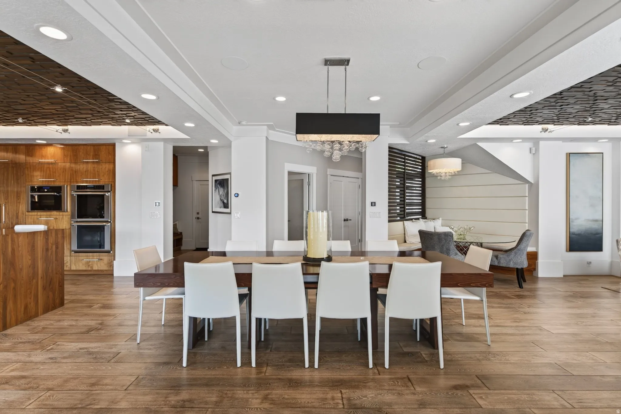 Wood-finish flooring throughout