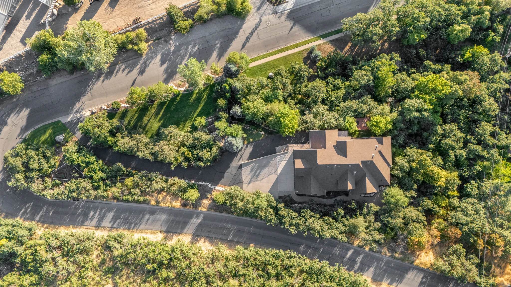 Aerial of property. A true corner lot.