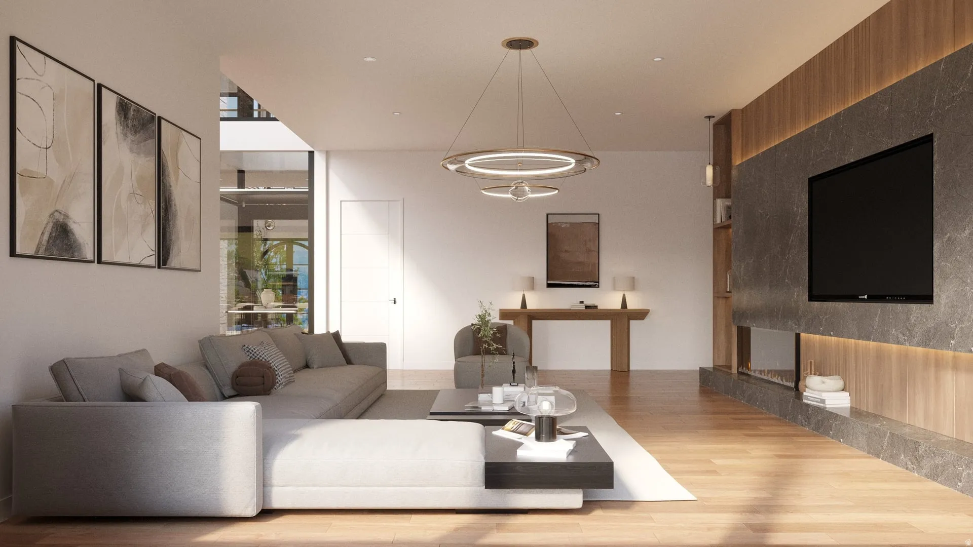 Hardwood-style flooring throughout
