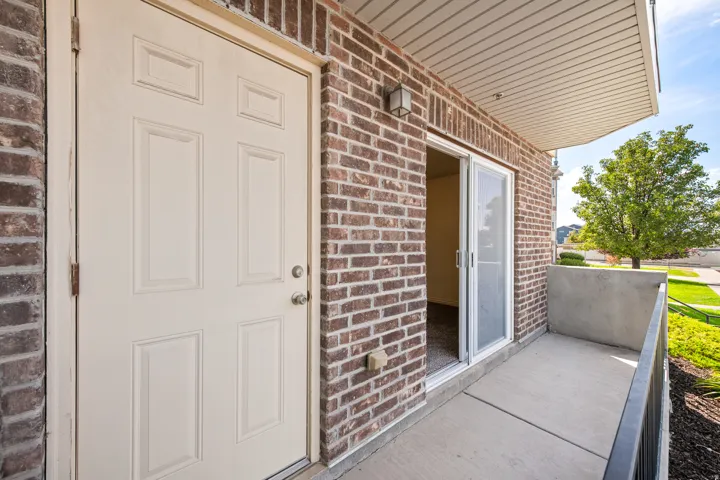 Patio with secure storage.