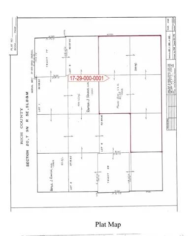 Plat Map. Illustrating lot divisions and ownership information for the property