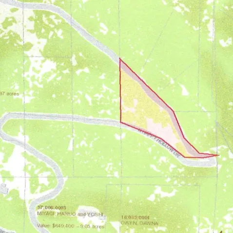 Property Map. Illustrating the boundaries, surrounding roads, and associated parcel information for the property
