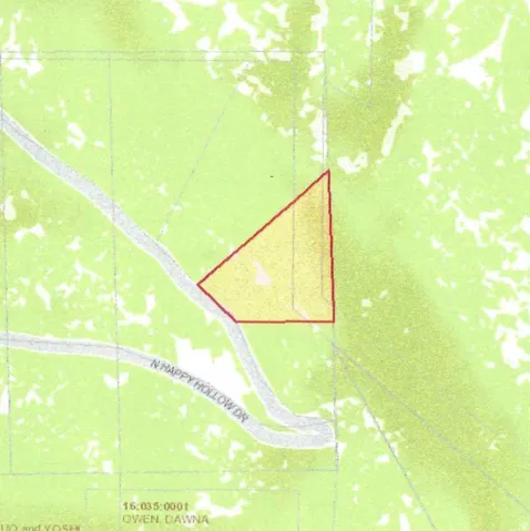 Property Map. Illustrating the property boundaries and identification number with adjacent roadway information