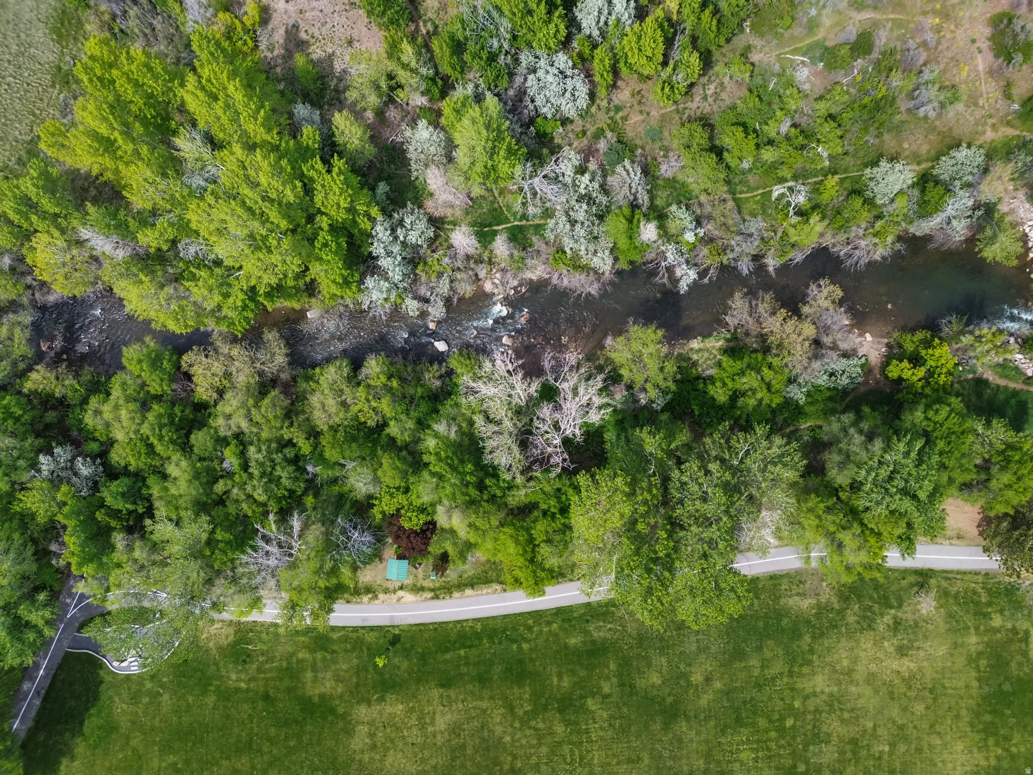 Areal view of the river a short walk from your new home