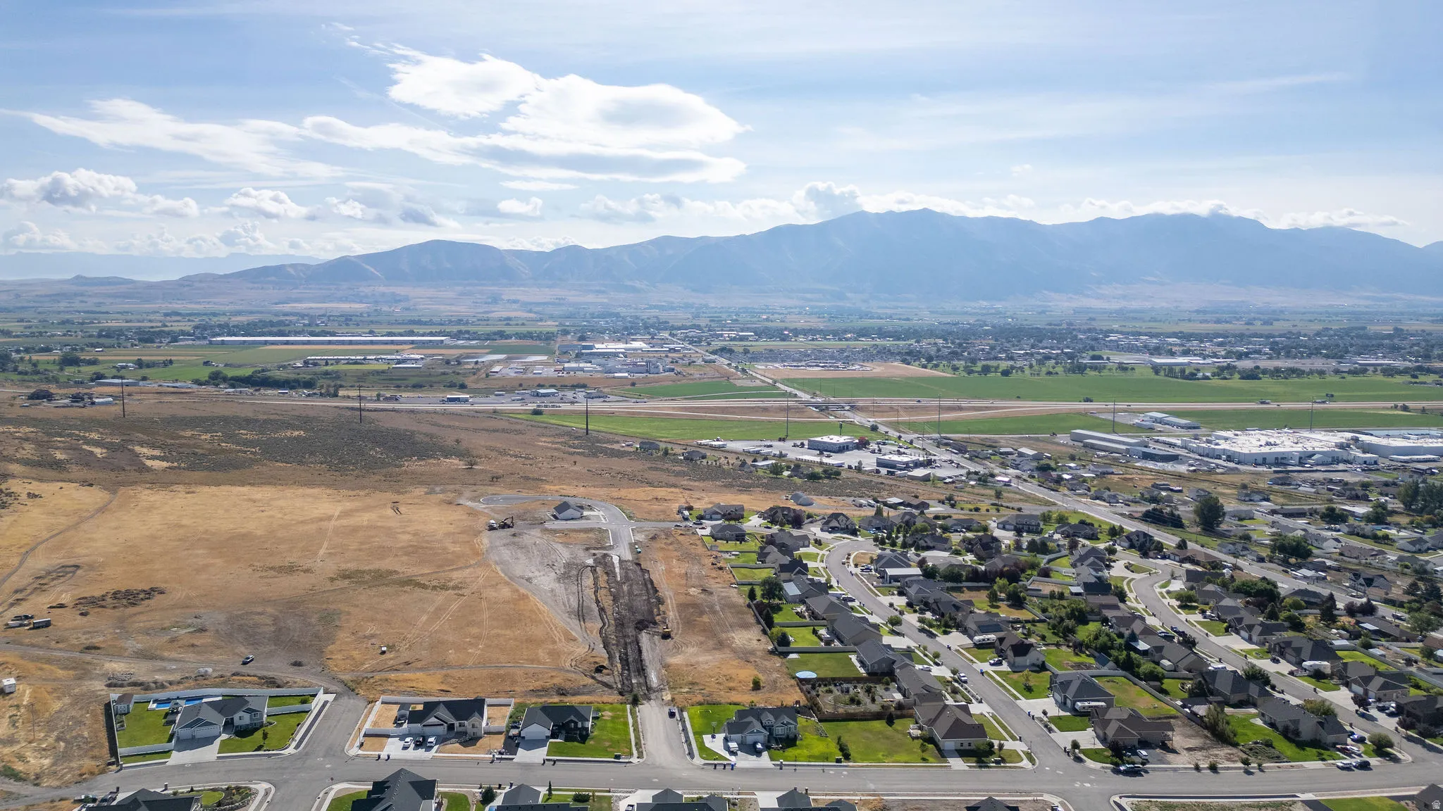 Expansive suburban landscape featuring a collection of residential properties