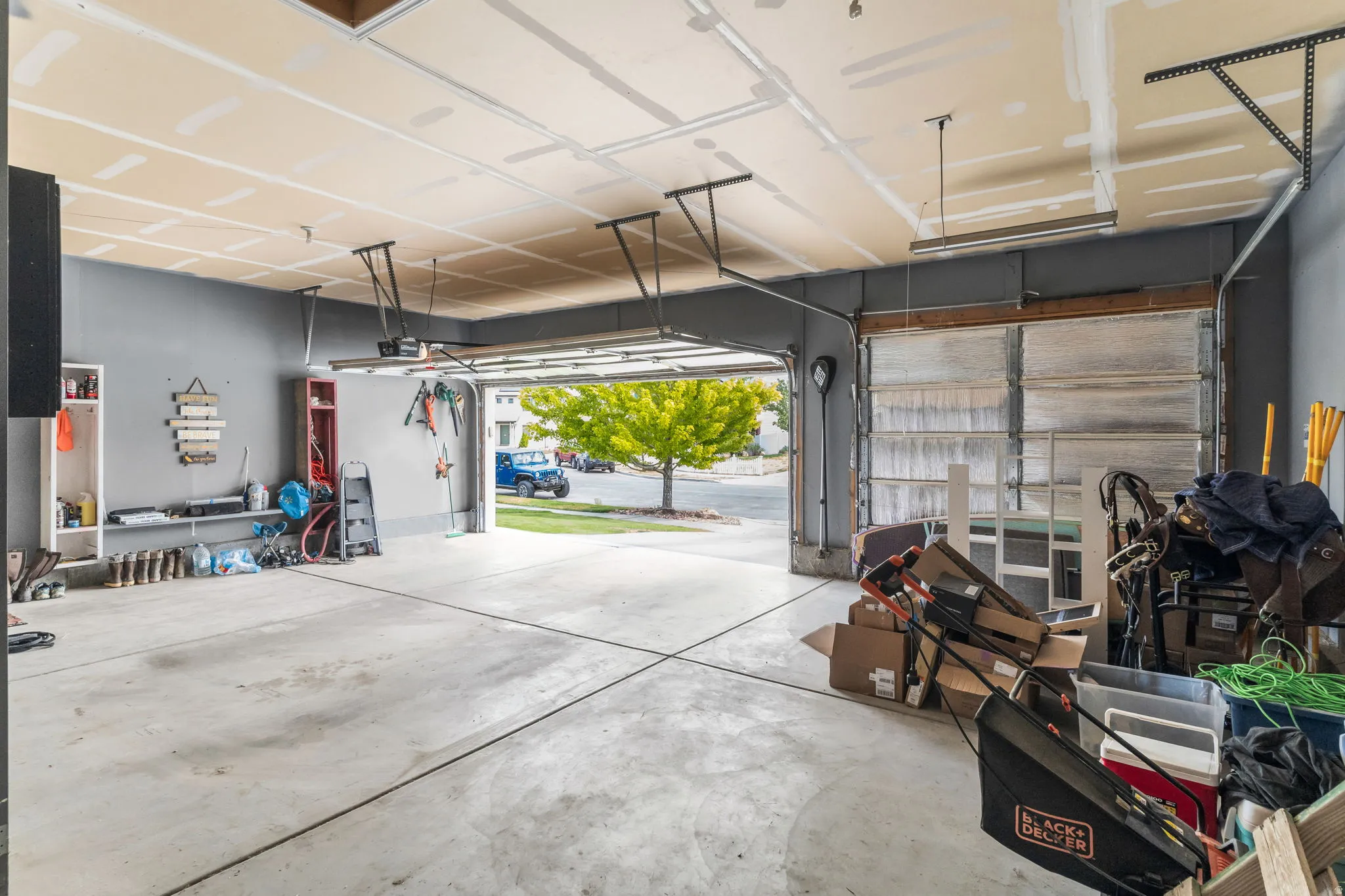 Automatic garage door opener for the large 2 car side of the garage.