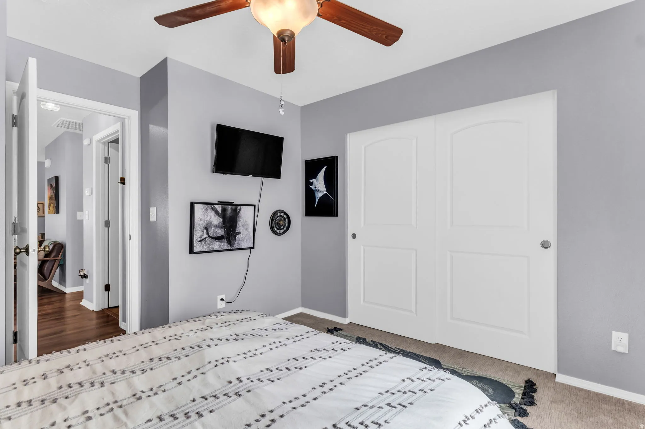 Bedroom #2 with ceiling fan