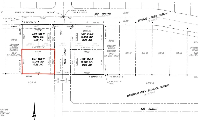 Survey Map. Depicting the surveyed boundaries and dimensions for the property