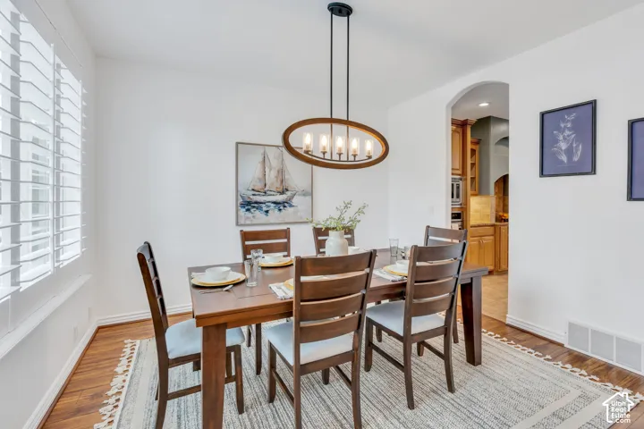 Formal dining room just off the entry offers wonderful flexibility