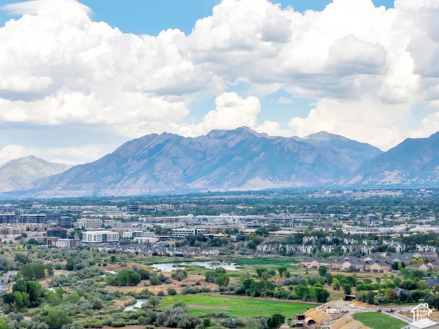 Expansive aerial views highlight the best of Utah living, where beautiful neighborhoods and abundant recreation meet a dramatic mountain backdrop.