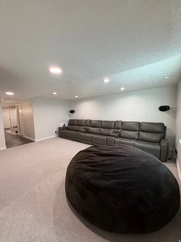 Spacious basement Family/Media Room, plenty of space for theater seating.