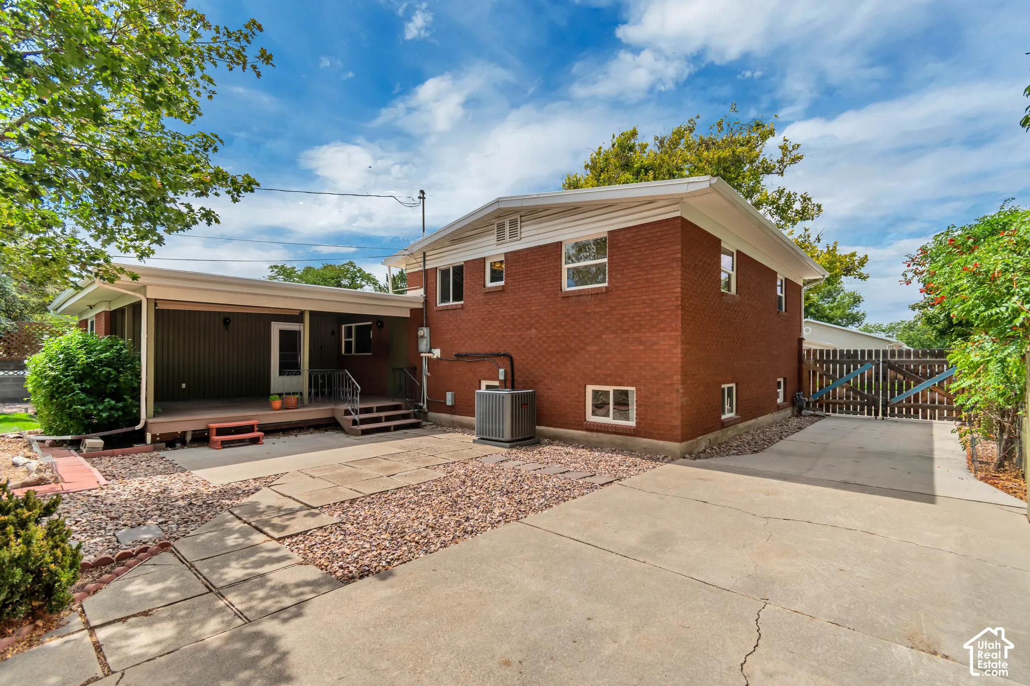Red brick exterior with white trim