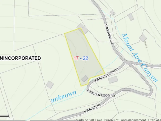 Parcel Viewer Map. Displaying the geographic location and boundaries of the property