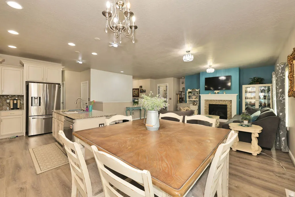 Wood-finish flooring throughout