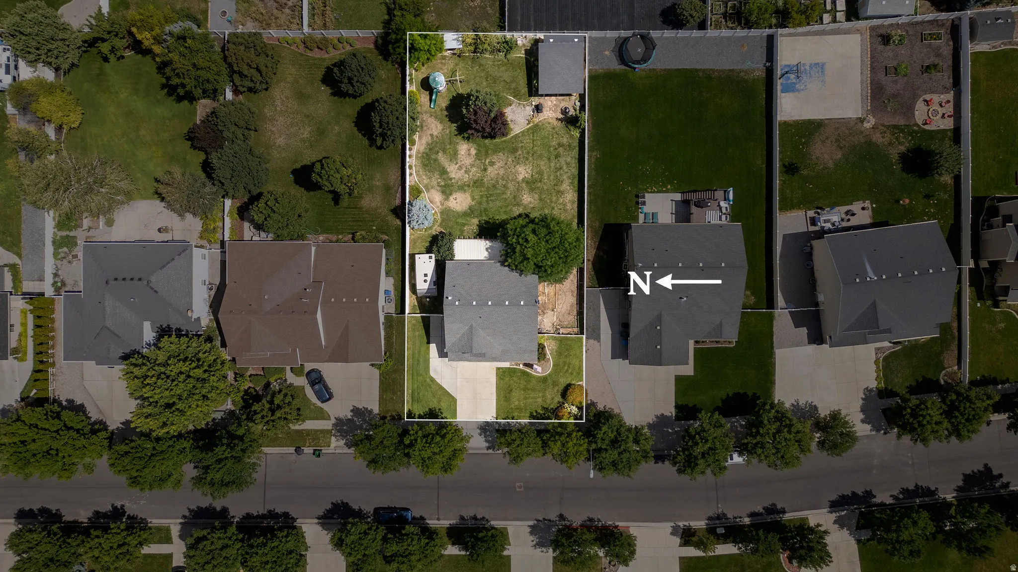 Aerial view of the lot