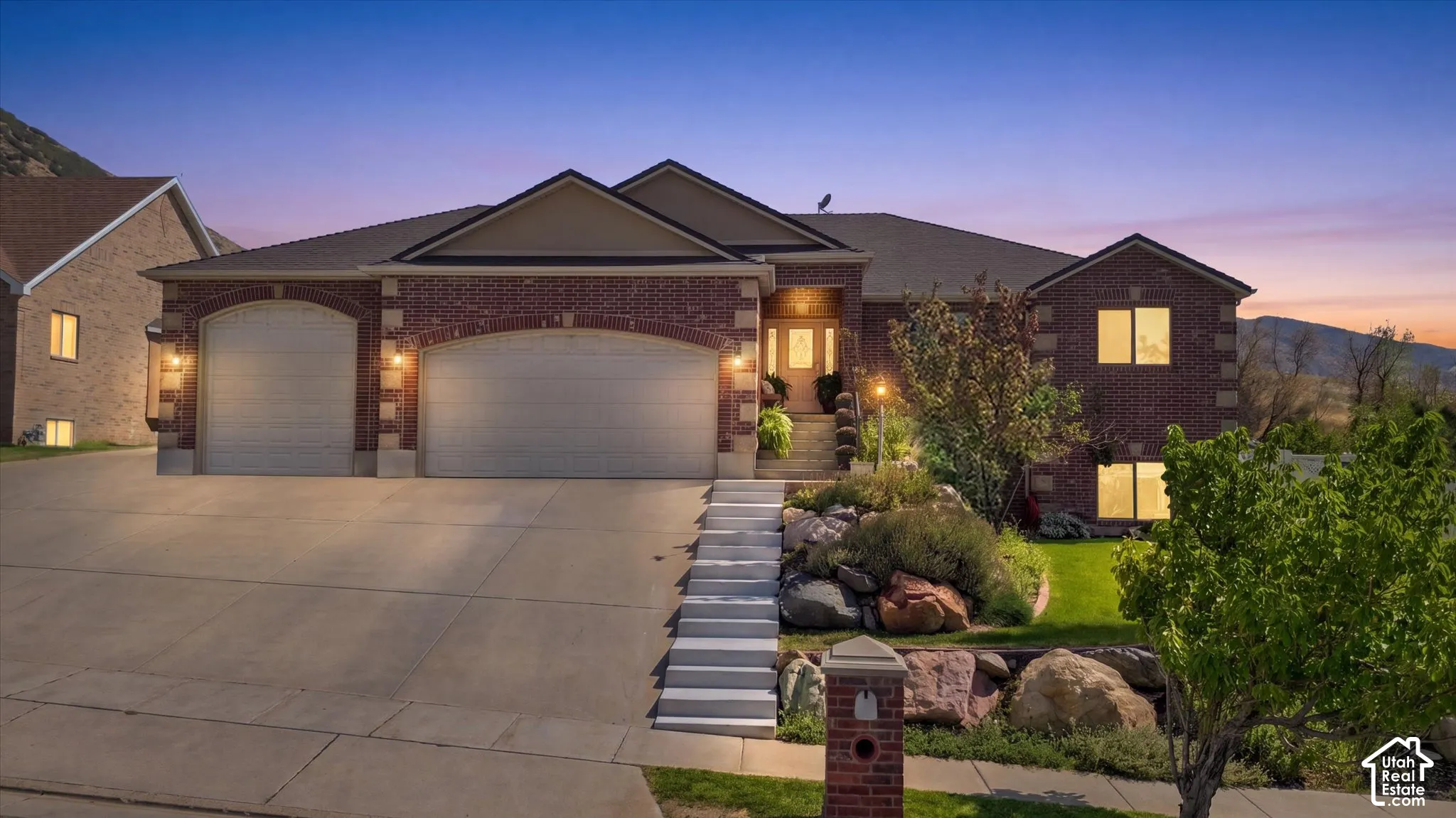 Brick exterior with stone accents
