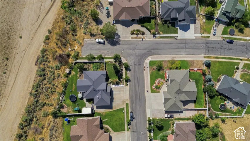 Residential area with a street network and individual properties