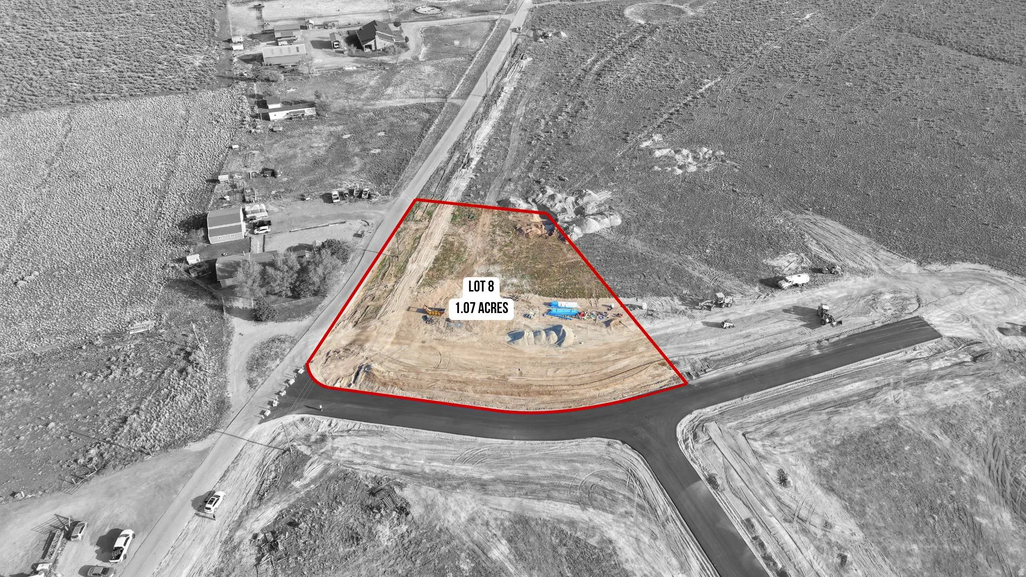 1.07-acre lot with clear boundaries, situated at a paved road intersection
