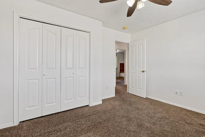 Brown carpet flooring and white walls