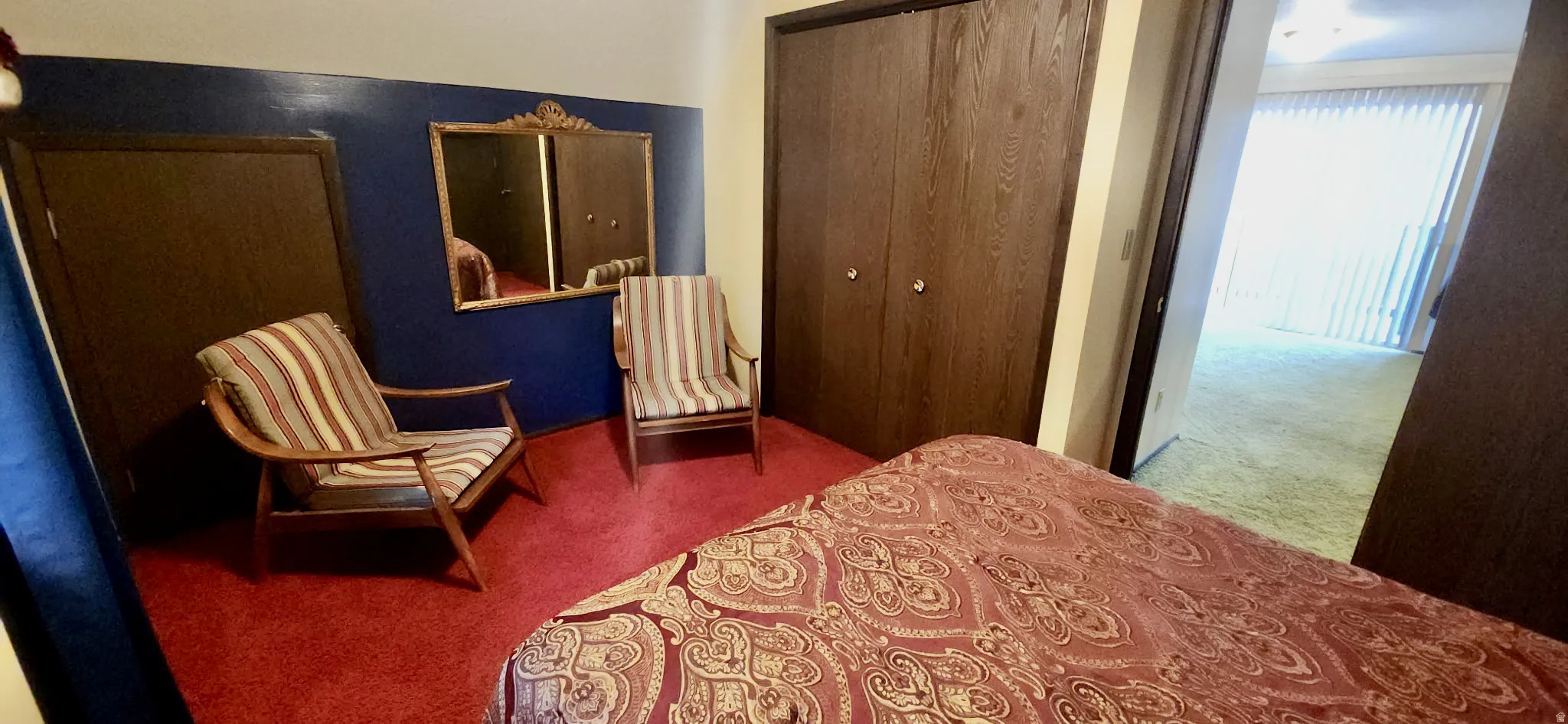 Spacious upstairs bedroom with an adequate closet