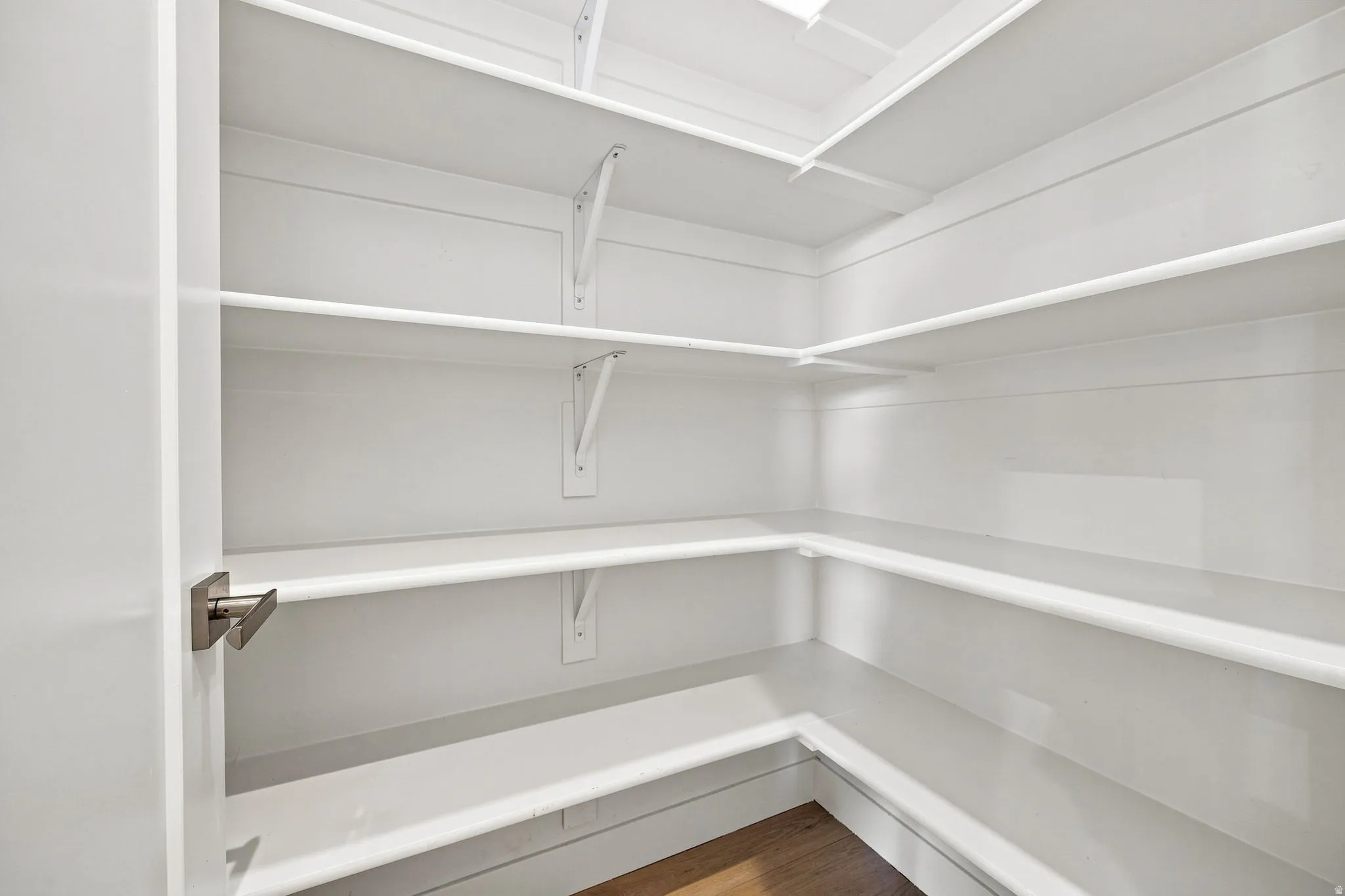 White shelving system with multiple levels