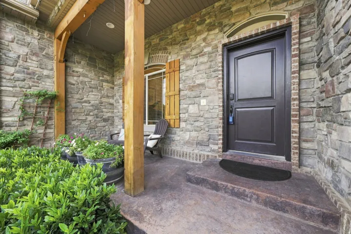 Inviting rustic front porch