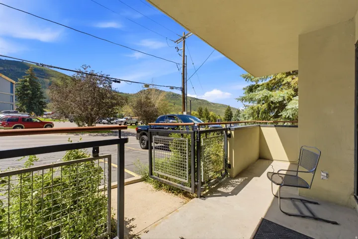 Patio  with quick access to walking to slopes!