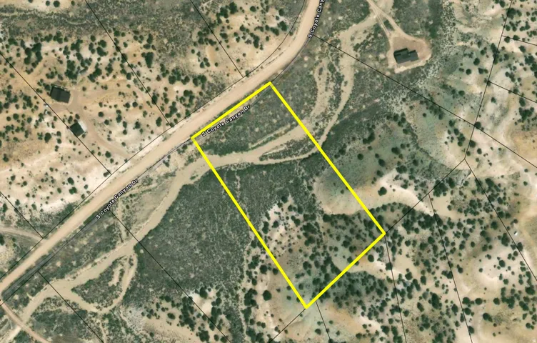 Aerial Map, Property Outline. Displaying the boundaries of the property in relation to surrounding topographical features and infrastructure