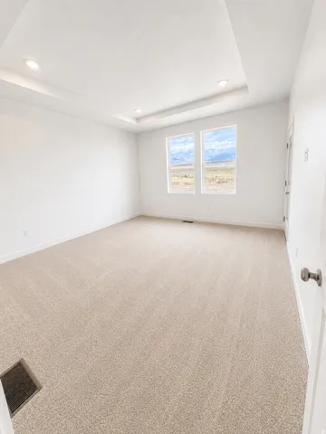 Tray ceiling with recessed lighting and cove illumination