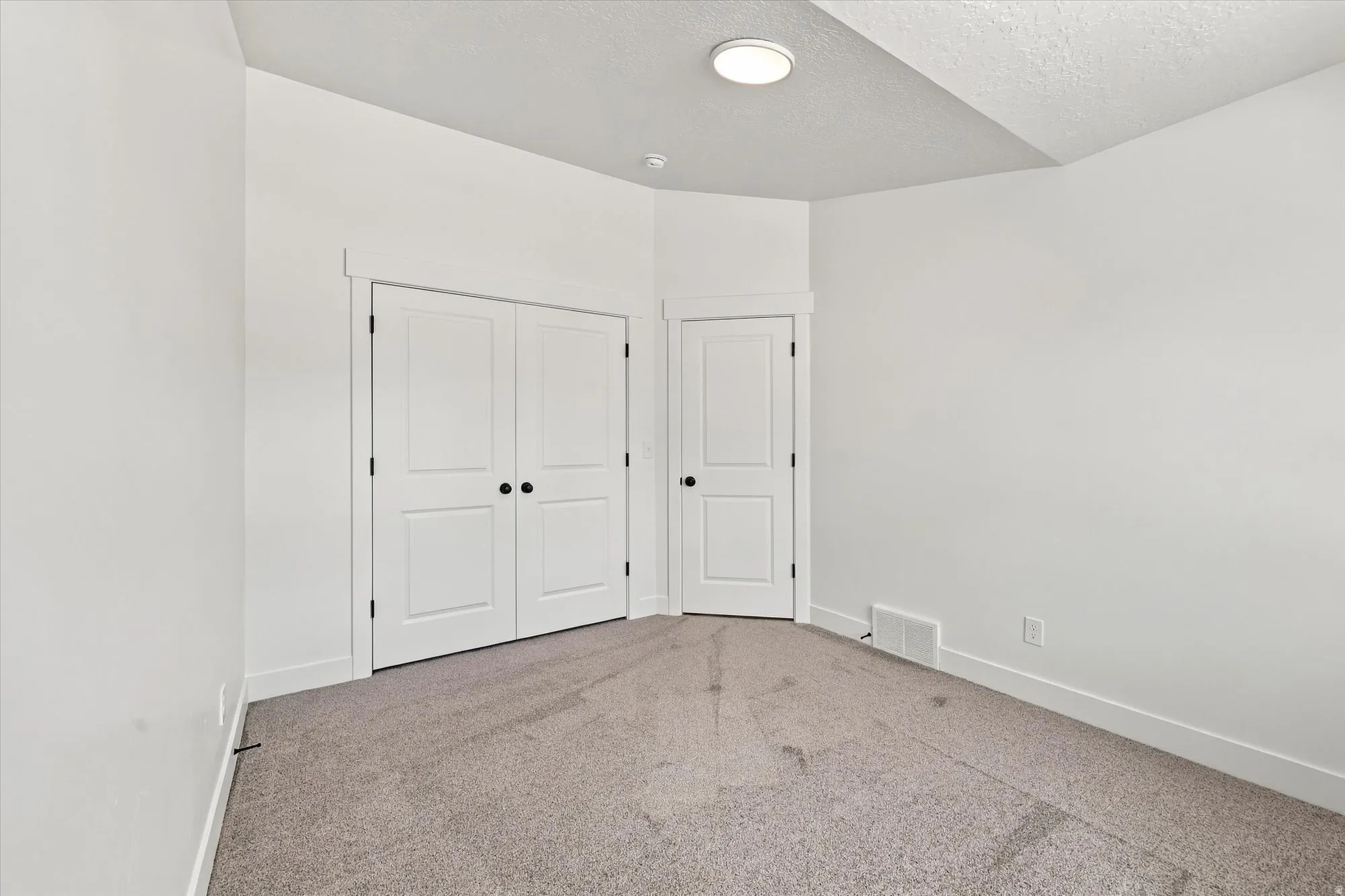 Neutral gray carpet flooring