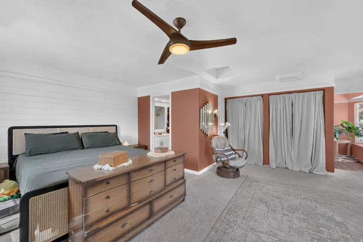 Wood-finish ceiling fan with integrated lighting