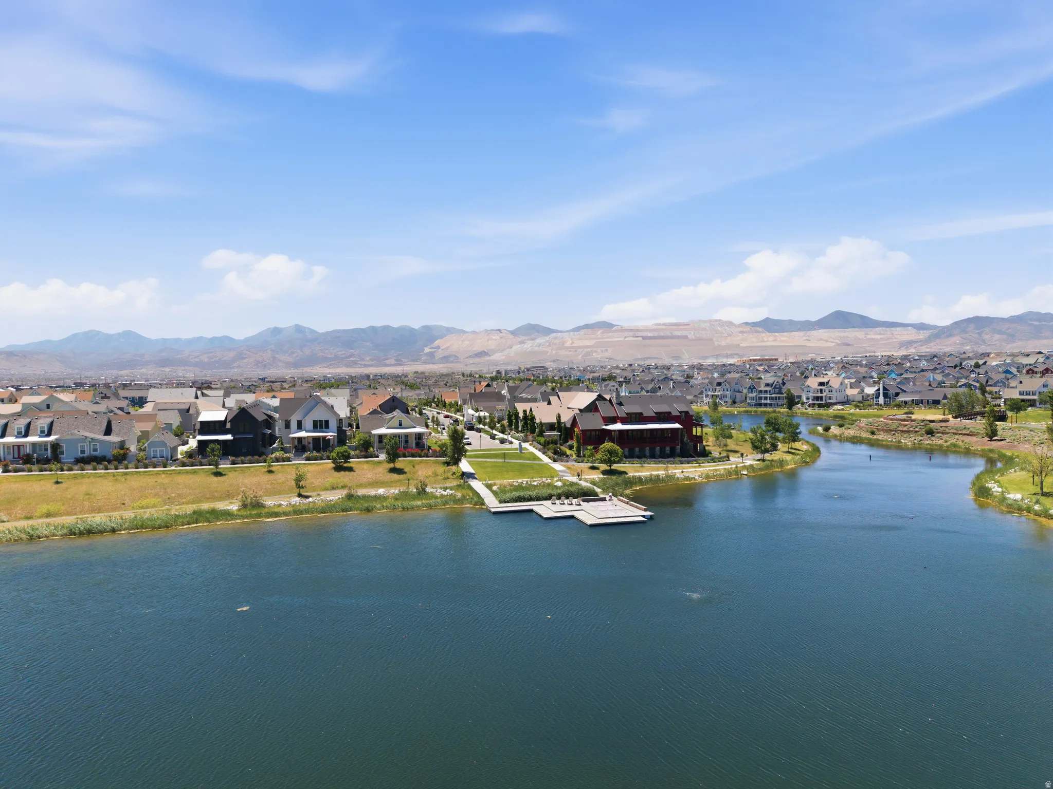 Oquirrh Lake - Daybreak's Lake, a community featuring diverse residential architecture
