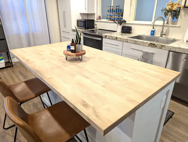 Kitchen Island with Butcher Block