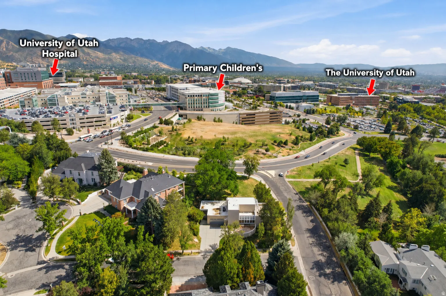 Prime location overlooking Primary Children's Hospital and The University of Utah campus