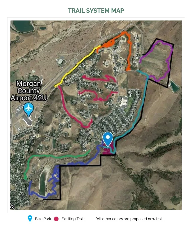 Trail System Map for nearby hiking and biking