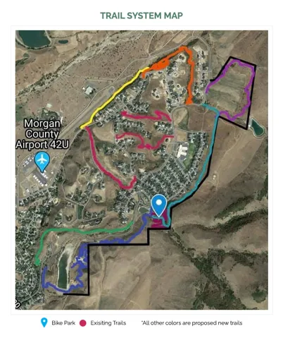 Trail System Map for nearby hiking and biking