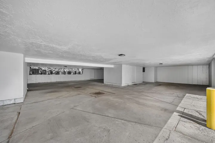 Concrete flooring with ample overhead lighting