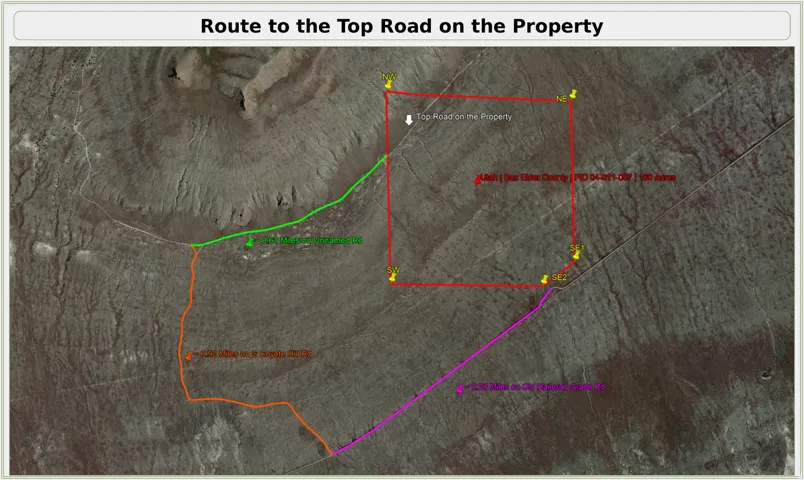 Property Map. Displaying routes and property boundaries within the area