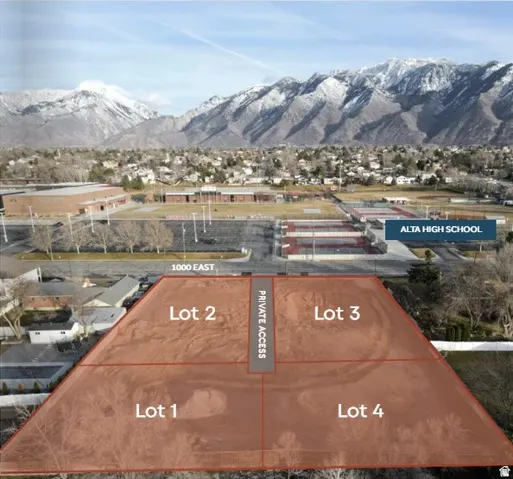 Lot 2 is the lot available. Homes have been built on Lots 1, 3, and 4.
