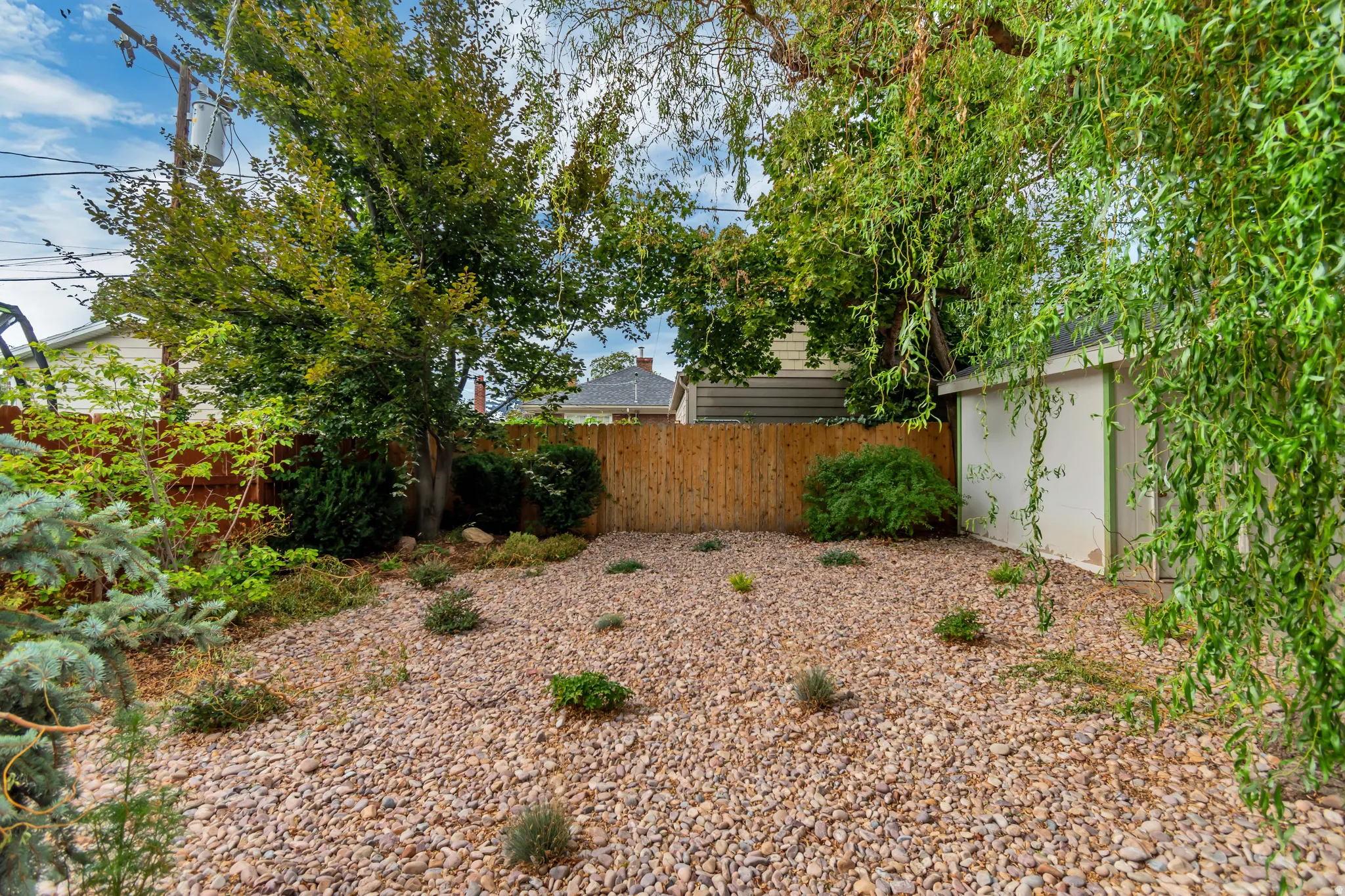 Xeriscaped backyard