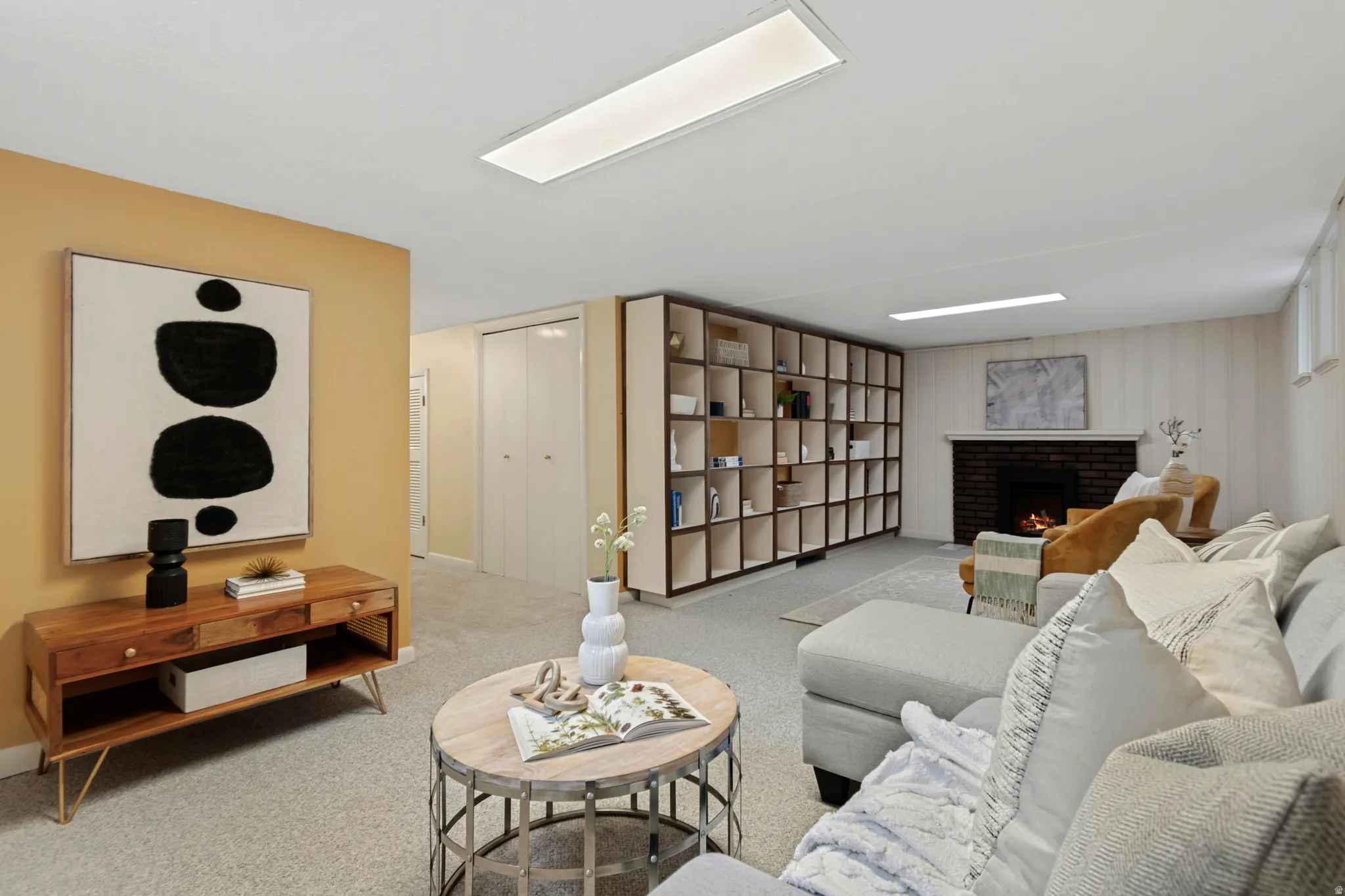 Family room with fireplace